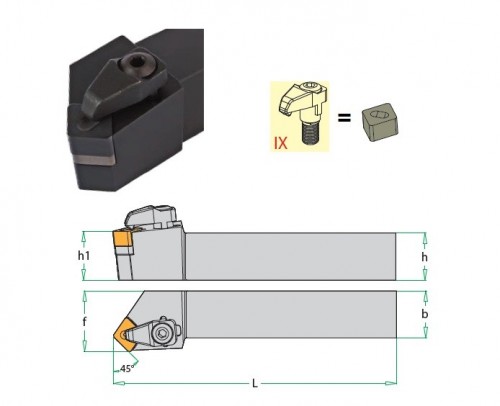 Soustružnické nože CCSNR 45° na destičky CNGX.. bez CHLAZENÍ - PRAVÉ PROVEDENÍ
