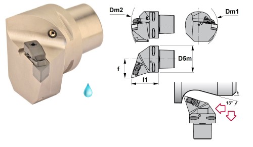 Soustružnické nože CDHNR 107,5° na destičky DNGN/DNGX.. s CHLAZENÍM - PRAVÉ PROVEDENÍ