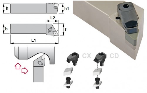 Soustružnické nože CDJNL 93° na destičky DNGN/DNGX.. bez CHLAZENÍ - LEVÉ PROVEDENÍ