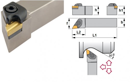 Soustružnické nože CKJNR 93° na destičky KNUX.. bez CHLAZENÍ - PRAVÉ PROVEDENÍ