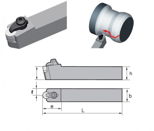 Soustružnické nože CRDNN 0° na destičky RNGN.. bez CHLAZENÍ - OBOUSTRANNÉ PROVEDENÍ