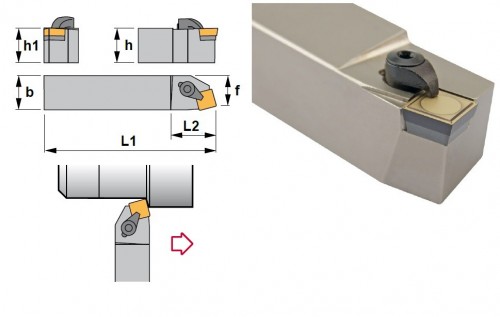 Soustružnické nože CSBPL 75° na destičky SPMR/SPUN.. bez CHLAZENÍ - LEVÉ PROVEDENÍ