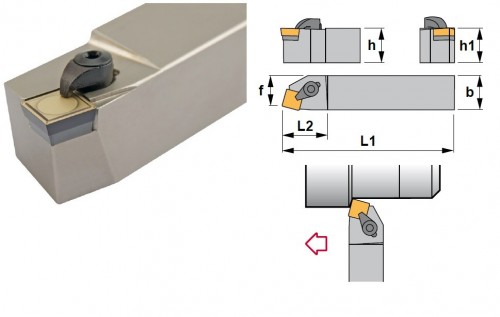 Soustružnické nože CSBPR 75° na destičky SPMR/SPUN.. bez CHLAZENÍ - PRAVÉ PROVEDENÍ