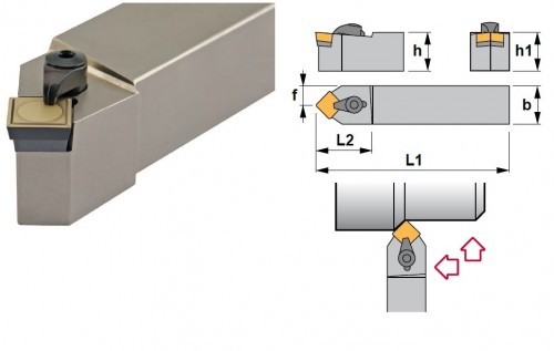 Soustružnické nože CSDPR 45° na destičky SPMR/SPUN.. bez CHLAZENÍ - PRAVÉ PROVEDENÍ
