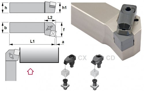 Soustružnické nože CSKNL 75° na destičky SNGN/SNGX.. bez CHLAZENÍ - LEVÉ PROVEDENÍ