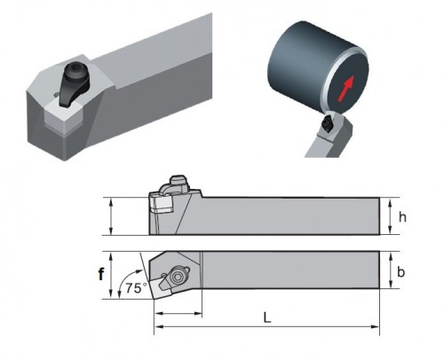 Soustružnické nože CSKNR 75° na destičky SNGN.. bez CHLAZENÍ - PRAVÉ PROVEDENÍ