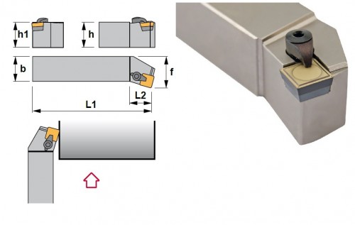 Soustružnické nože CSKPL 75° na destičky SPMR/SPUN.. bez CHLAZENÍ - LEVÉ PROVEDENÍ