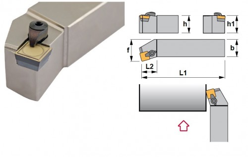Soustružnické nože CSKPR 75° na destičky SPMR/SPUN.. bez CHLAZENÍ - PRAVÉ PROVEDENÍ