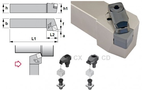Soustružnické nože CSRNL 75° na destičky SNGN/SNGX.. bez CHLAZENÍ - LEVÉ PROVEDENÍ