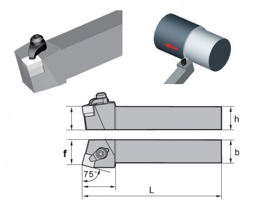 Soustružnické nože CSRNR 75° na destičky SNGN/SNGX.. bez CHLAZENÍ - PRAVÉ PROVEDENÍ