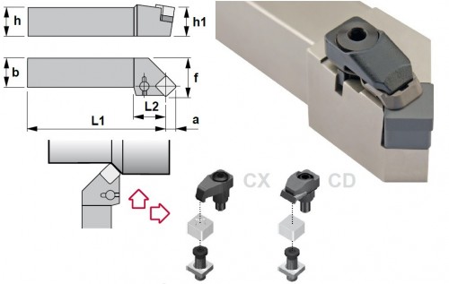 Soustružnické nože CSSNL 45° na destičky SNGN/SNGX.. bez CHLAZENÍ - LEVÉ PROVEDENÍ