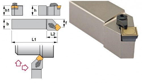 Soustružnické nože CSSPL 45° na destičky SPMR/SPUN.. bez CHLAZENÍ - LEVÉ PROVEDENÍ