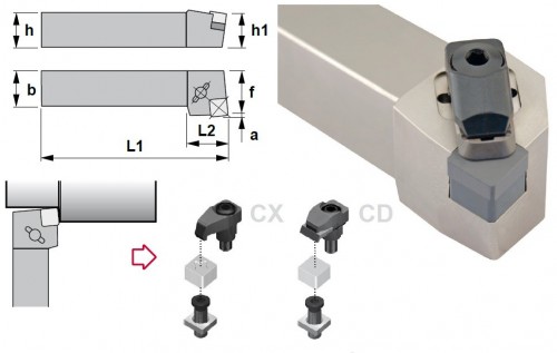 Soustružnické nože CSXNL 85° na destičky SNGN/SNGX.. bez CHLAZENÍ - LEVÉ PROVEDENÍ