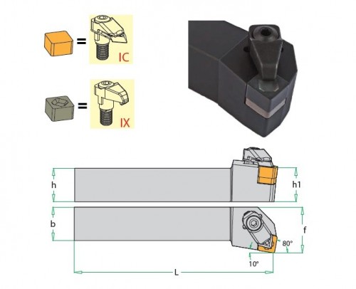 Soustružnické nože CSYNL 10° na destičky SNGN/SNGX.. bez CHLAZENÍ - LEVÉ PROVEDENÍ