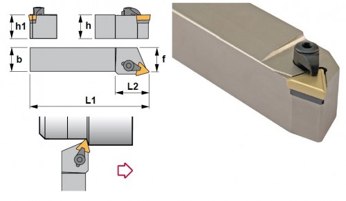 Soustružnické nože CTBPL 75° na destičky TPMR/TPUN.. bez CHLAZENÍ - LEVÉ PROVEDENÍ