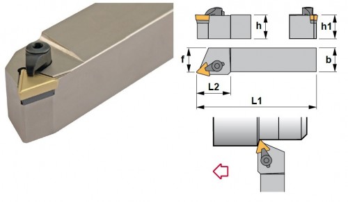Soustružnické nože CTBPR 75° na destičky TPMR/TPUN.. bez CHLAZENÍ - PRAVÉ PROVEDENÍ