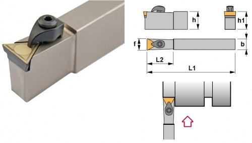 Soustružnické nože CTCPN 90° na destičky TPMR/TPUN.. bez CHLAZENÍ - OBOUSTRANNÉ PROVEDENÍ