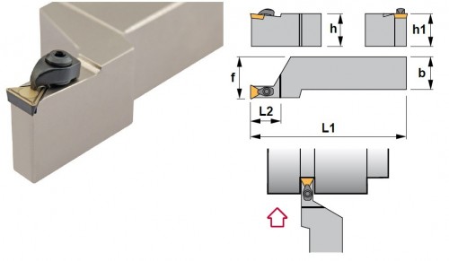 Soustružnické nože CTCPR 90° na destičky TPMR/TPUN.. bez CHLAZENÍ - PRAVÉ PROVEDENÍ