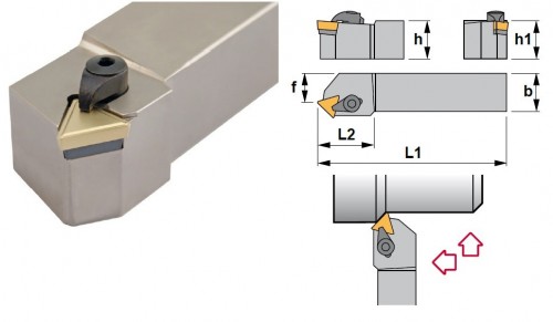 Soustružnické nože CTDPR 45° na destičky TPMR/TPUN.. bez CHLAZENÍ - PRAVÉ PROVEDENÍ