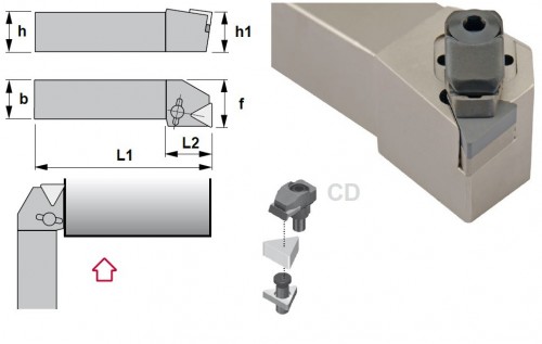 Soustružnické nože CTFNL 90° na destičky TNGN.. bez CHLAZENÍ - LEVÉ PROVEDENÍ