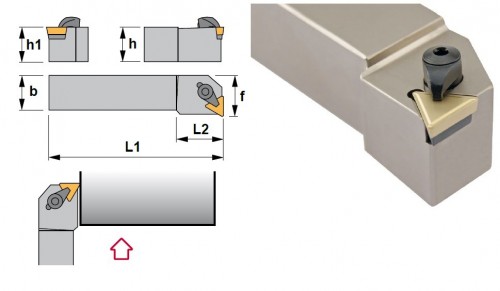 Soustružnické nože CTFPL 90° na destičky TPMR/TPUN.. bez CHLAZENÍ - LEVÉ PROVEDENÍ
