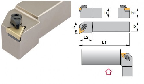 Soustružnické nože CTFPR 90° na destičky TPMR/TPUN.. bez CHLAZENÍ - PRAVÉ PROVEDENÍ