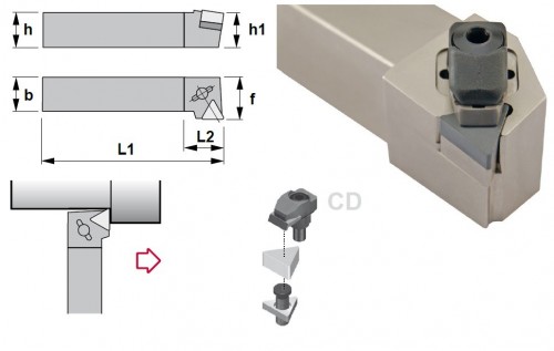 Soustružnické nože CTGNL 90° na destičky TNGN.. bez CHLAZENÍ - LEVÉ PROVEDENÍ