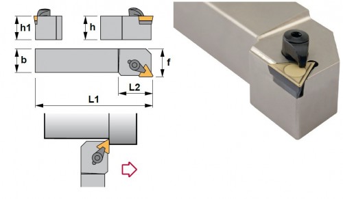 Soustružnické nože CTGPL 90° na destičky TPMR/TPUN.. bez CHLAZENÍ - LEVÉ PROVEDENÍ