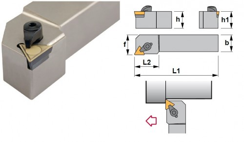 Soustružnické nože CTGPR 90° na destičky TPMR/TPUN.. bez CHLAZENÍ - PRAVÉ PROVEDENÍ