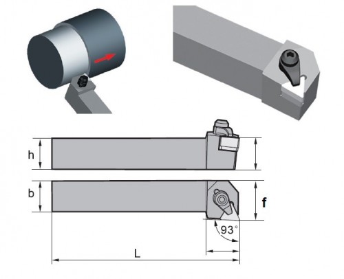 Soustružnické nože CTJNL 93° na destičky TNGN.. bez CHLAZENÍ - LEVÉ PROVEDENÍ