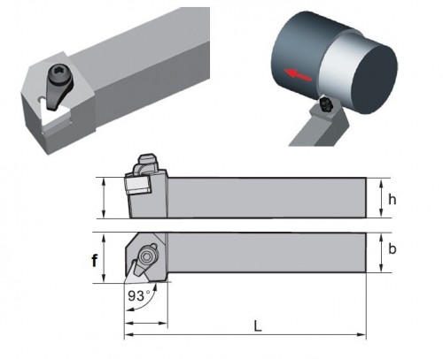 Soustružnické nože CTJNR 93° na destičky TNGN.. bez CHLAZENÍ - PRAVÉ PROVEDENÍ