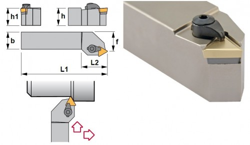Soustružnické nože CTTPL 60° na destičky TPMR/TPUN.. bez CHLAZENÍ - LEVÉ PROVEDENÍ