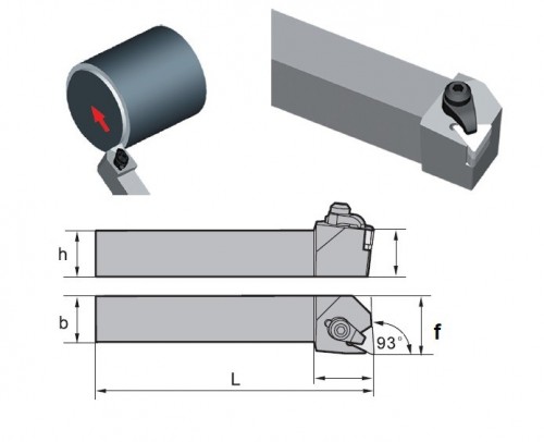 Soustružnické nože CTUNL 93° na destičky TNGN.. bez CHLAZENÍ - LEVÉ PROVEDENÍ