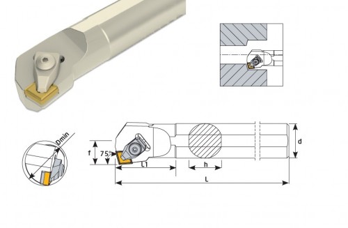 Soustružnické nože DCKNR 75° na destičky CNMG/CNMA/CNMM bez CHLAZENÍ - PRAVÉ PROVEDENÍ