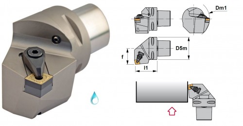 Soustružnické nože DCKNR 75° na destičky CNMG/CNMA/CNMM s CHLAZENÍM - PRAVÉ PROVEDENÍ