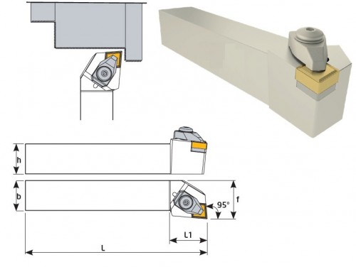 Soustružnické nože DCLNL 95° na destičky CNMG/CNMA/CNMM bez CHLAZENÍ - LEVÉ PROVEDENÍ