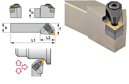 Soustružnické nože DCLNL 95° na destičky CNMG/CNMA/CNMM s CHLAZENÍM - LEVÉ PROVEDENÍ