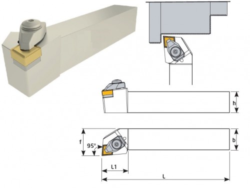 Soustružnické nože DCLNR 95° na destičky CNMG/CNMA/CNMM bez CHLAZENÍ - PRAVÉ PROVEDENÍ