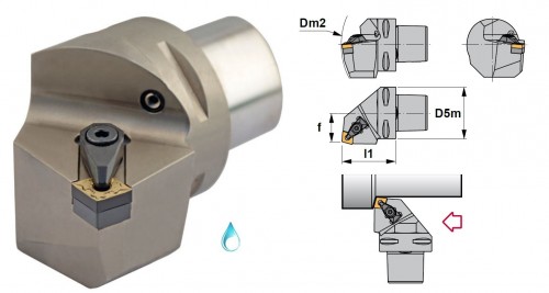 Soustružnické nože DCRNR 75° na destičky CNMG/CNMA/CNMM s CHLAZENÍM - PRAVÉ PROVEDENÍ
