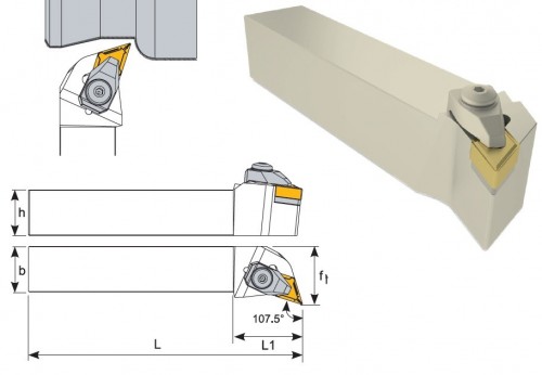 Soustružnické nože DDHNL 107,5° na destičky DNMG/DNMA/DNMM/DNMX bez CHLAZENÍ - LEVÉ PROVEDENÍ