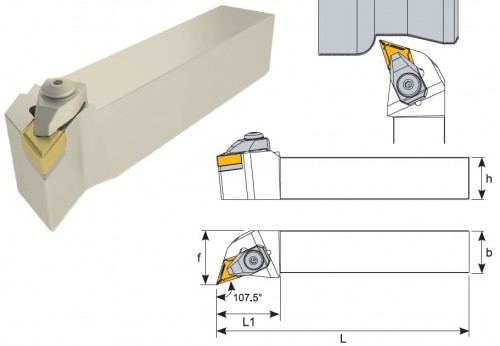 Soustružnické nože DDHNR 107,5° na destičky DNMG/DNMA/DNMM/DNMX bez CHLAZENÍ - PRAVÉ PROVEDENÍ