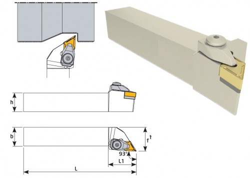 Soustružnické nože DDJNL 93° na destičky DNMG/DNMA/DNMM/DNMX bez CHLAZENÍ - LEVÉ PROVEDENÍ
