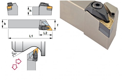 Soustružnické nože DDJNL 93° na destičky DNMG/DNMA/DNMM/DNMX s CHLAZENÍM - LEVÉ PROVEDENÍ