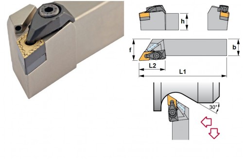 Soustružnické nože DDJNR 93° na destičky DNMG/DNMA/DNMM/DNMX s CHLAZENÍM - PRAVÉ PROVEDENÍ