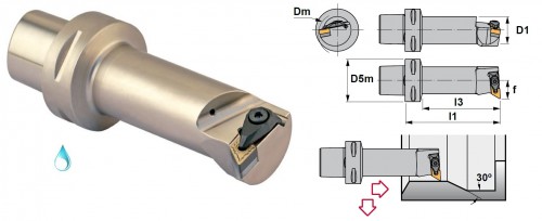 Soustružnické nože DDUNL 93° na destičky DNMG/DNMA/DNMM s CHLAZENÍM - LEVÉ PROVEDENÍ