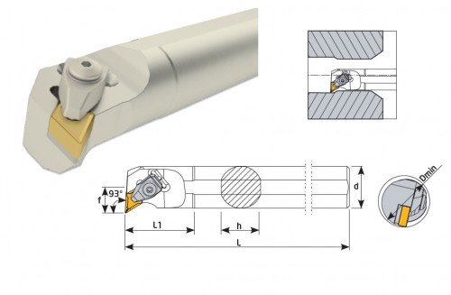 Soustružnické nože DDUNR 93° na destičky DNMG/DNMA/DNMM bez CHLAZENÍ - PRAVÉ PROVEDENÍ