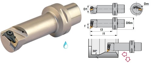 Soustružnické nože DDUNR 93° na destičky DNMG/DNMA/DNMM s CHLAZENÍM - PRAVÉ PROVEDENÍ