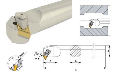 Soustružnické nože DDWNR 62,5° na destičky DNMG/DNMA/DNMM bez CHLAZENÍ - PRAVÉ PROVEDENÍ