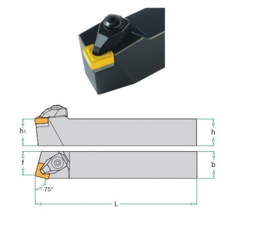 Soustružnické nože DSBNR 75° na destičky SNMG/SNMA/SNMM/SNMX bez CHLAZENÍ - PRAVÉ PROVEDENÍ