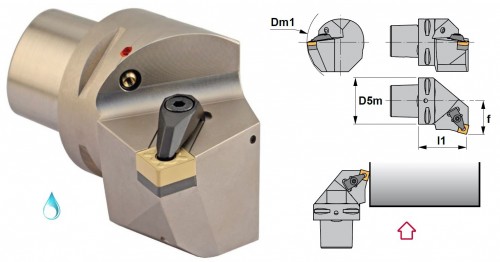 Soustružnické nože DSKNL 75° na destičky SNMG/SNMA/SNMM s CHLAZENÍM - LEVÉ PROVEDENÍ